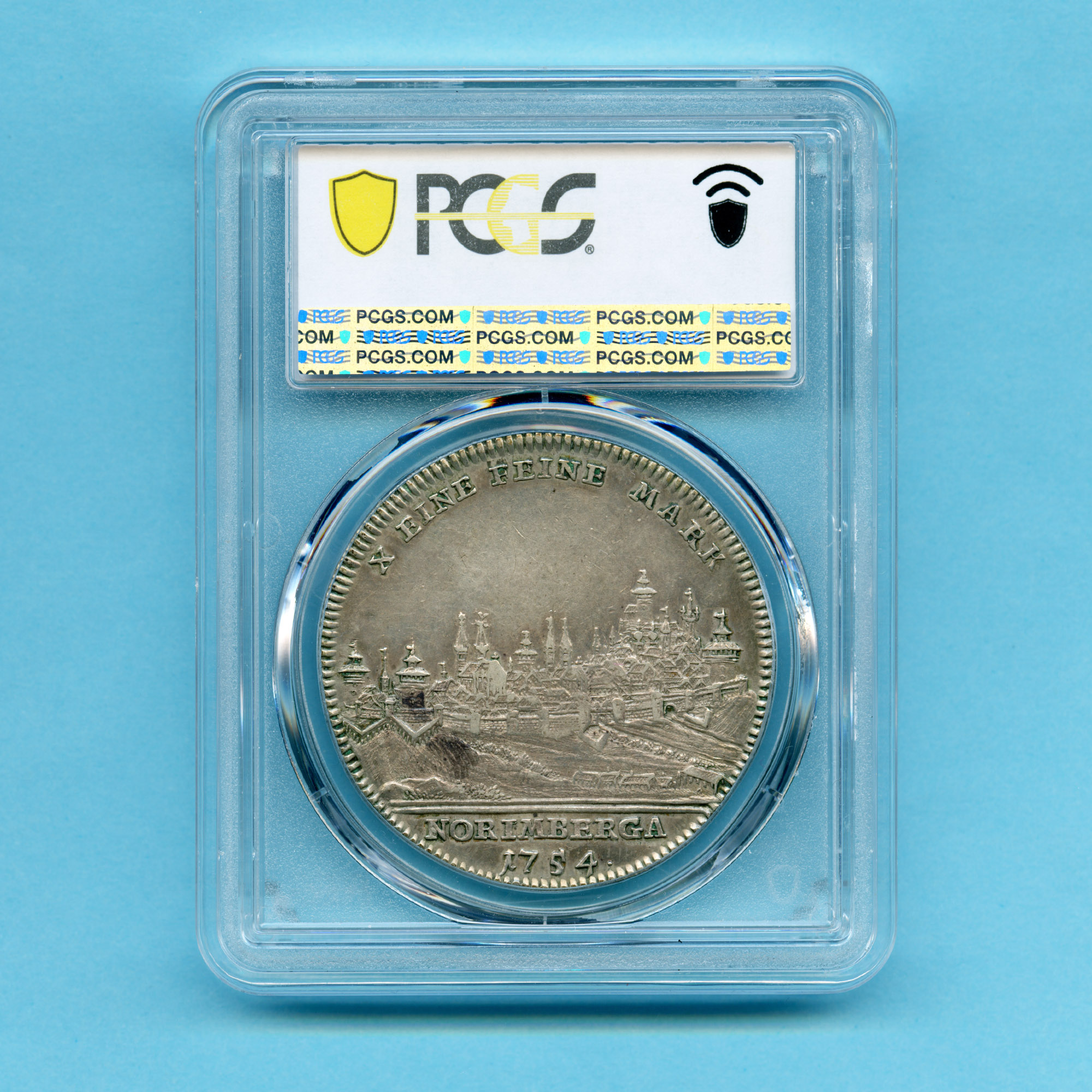 神聖ローマ帝国 ターレル銀貨 1754-PPW-CGL フランツ1世 ニュルンベルク都市景観 PCGS XF40｜DreamCoin（ドリームコイン）