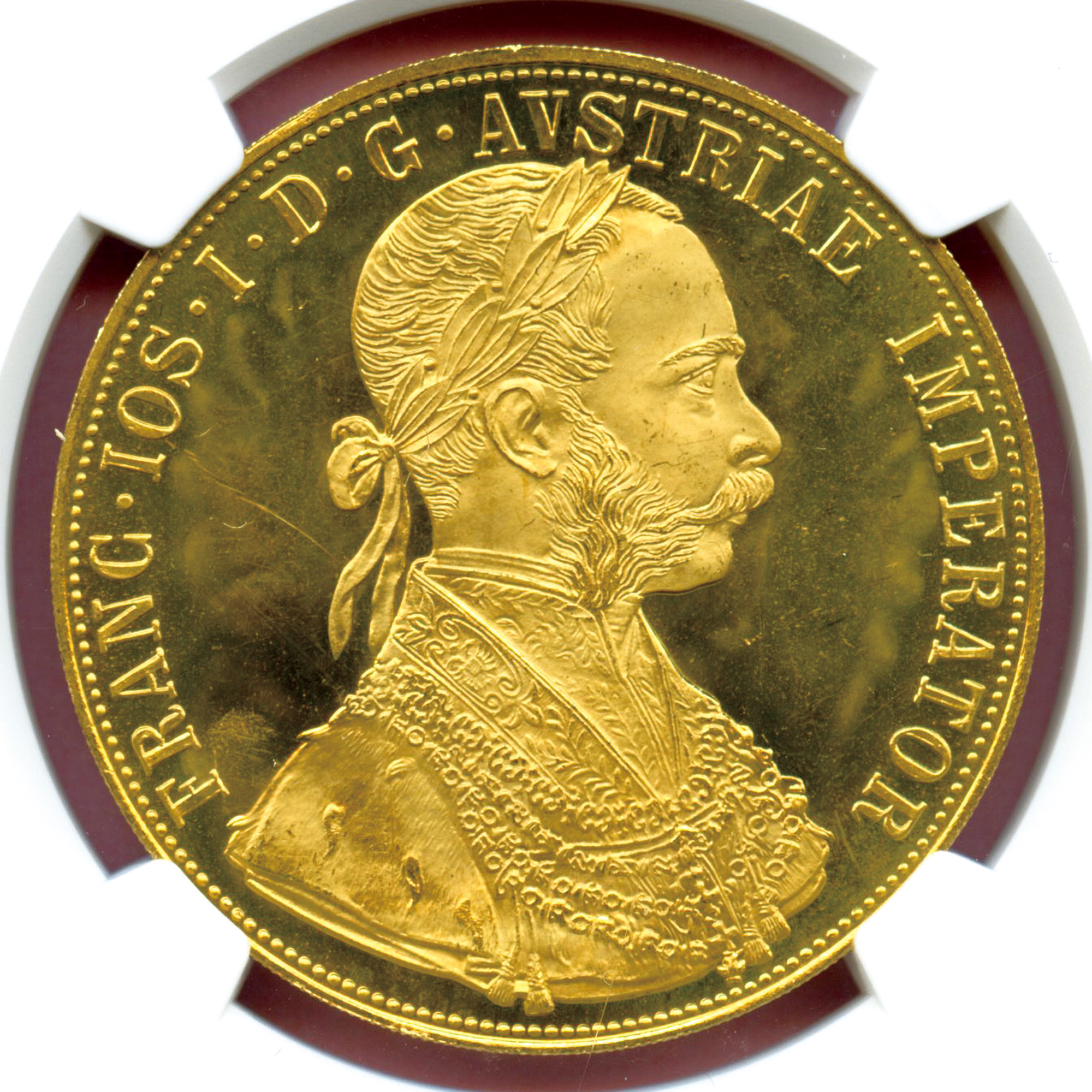 オーストリア　4ダカット　金貨　1915年　NGC MS66