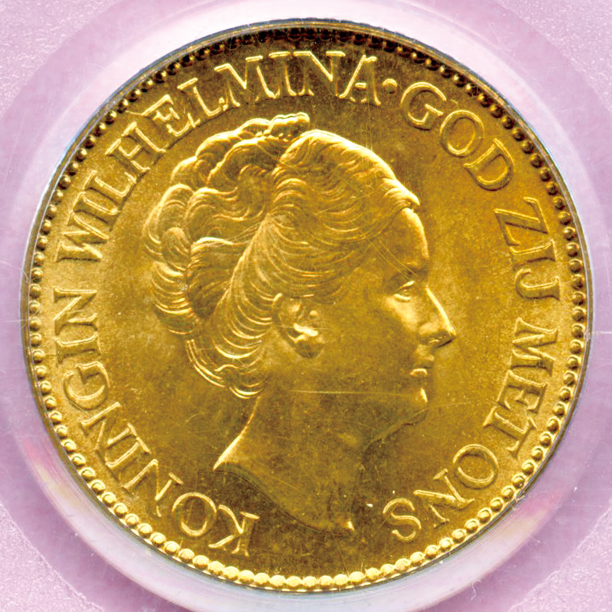 オランダ 10グルデン金貨 オランダ女王ウィルヘルミナ オランダ王室紋章 1933 PCGS 高鑑定 MS66