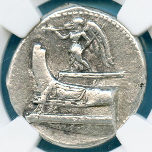 マケドニア テトラ・ドラクマ銀貨 ニケ/ポセイドン 306-283BC XF5/,3/5 FineS