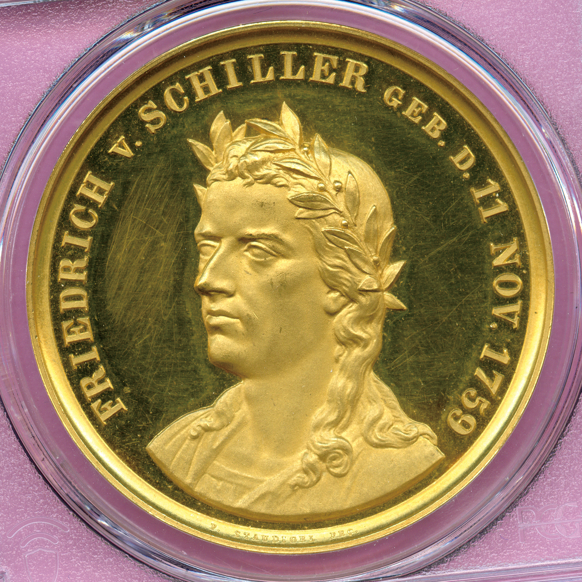 1859年 ドイツ ハンブルグ ポルトガレッサー(10ダカットサイズ 34.85g 金メダル) SP61 PCGS