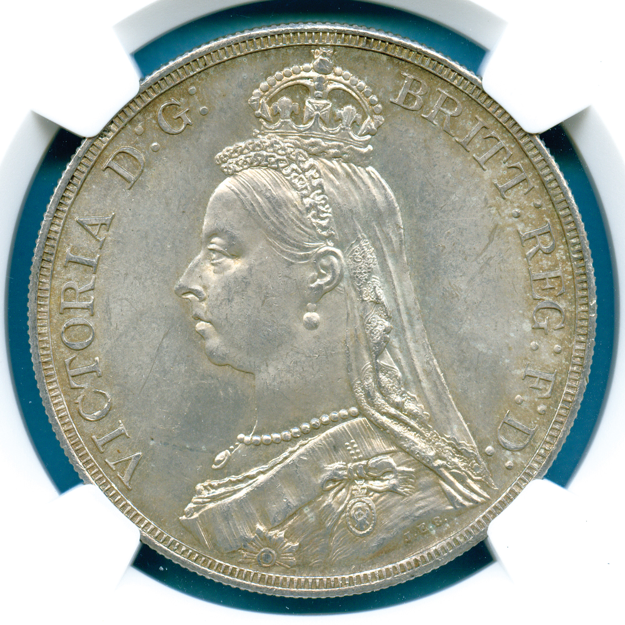 イギリス クラウン銀貨 1887 NGC MS64