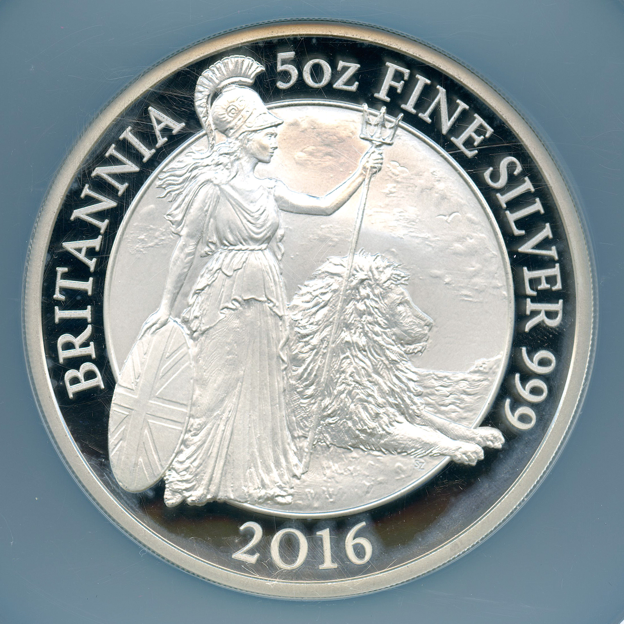 イギリス10ポンド銀貨 2016 ブリタニア PF69UC