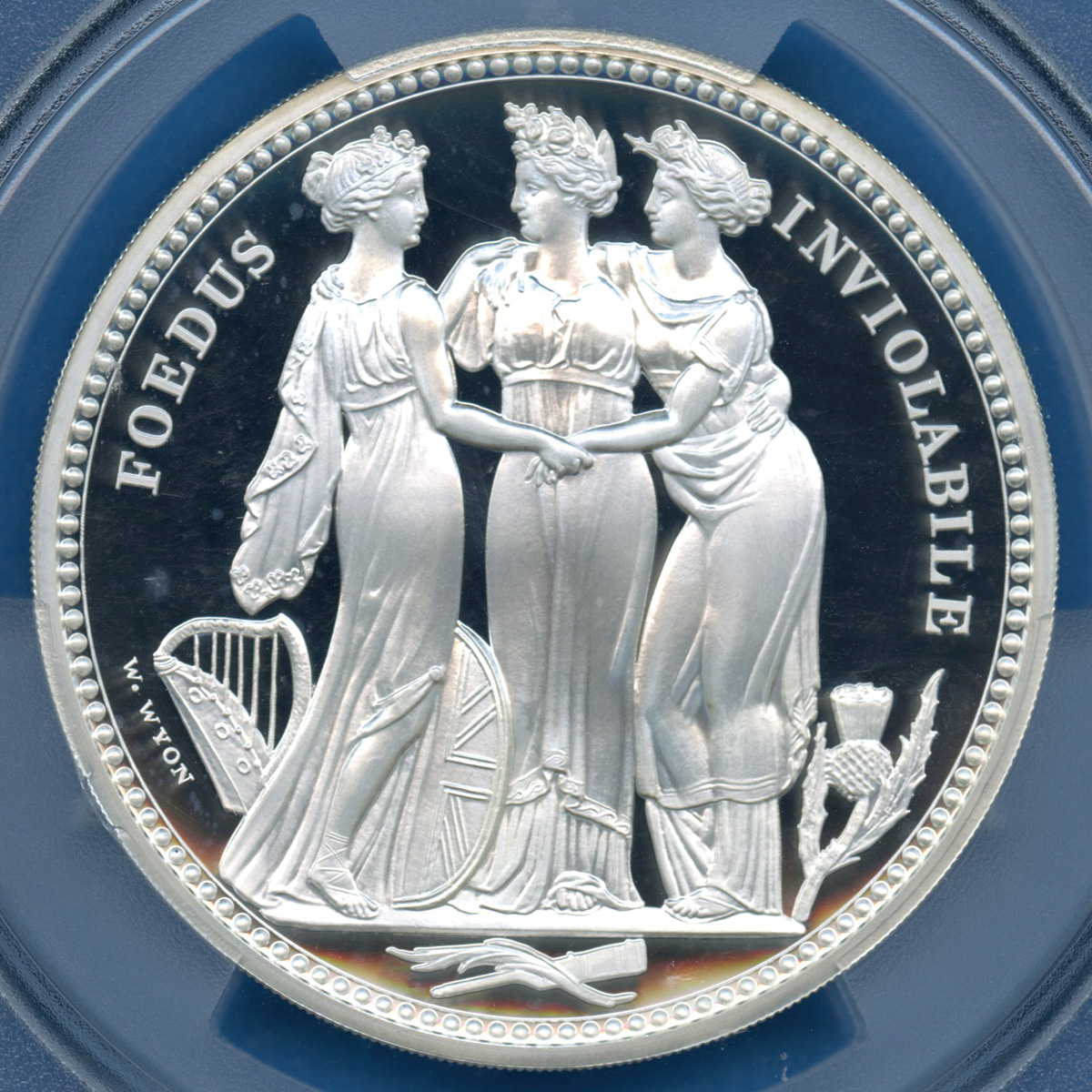 イギリス 10ポンド銀貨 5oz スリーグレイセス / エリザベス2世 2020 準最高 PCGS PR69DC♫