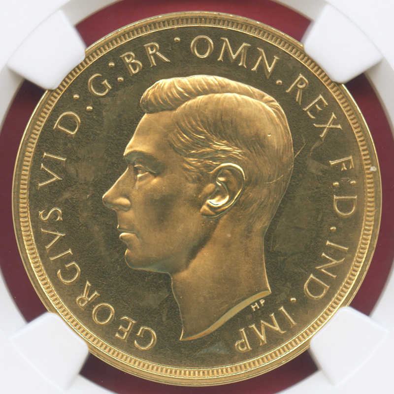 イギリス 5ソブリン金貨 ジョージ6世 / 龍と闘う聖ジョージ 1937 PF64★(スター) / 製造枚数は5,500枚♪