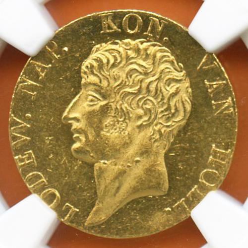 オランダ ホラント王国 ダカット金貨 ルイ・ナポレオン 王冠と国章 1810 MS64 準最高