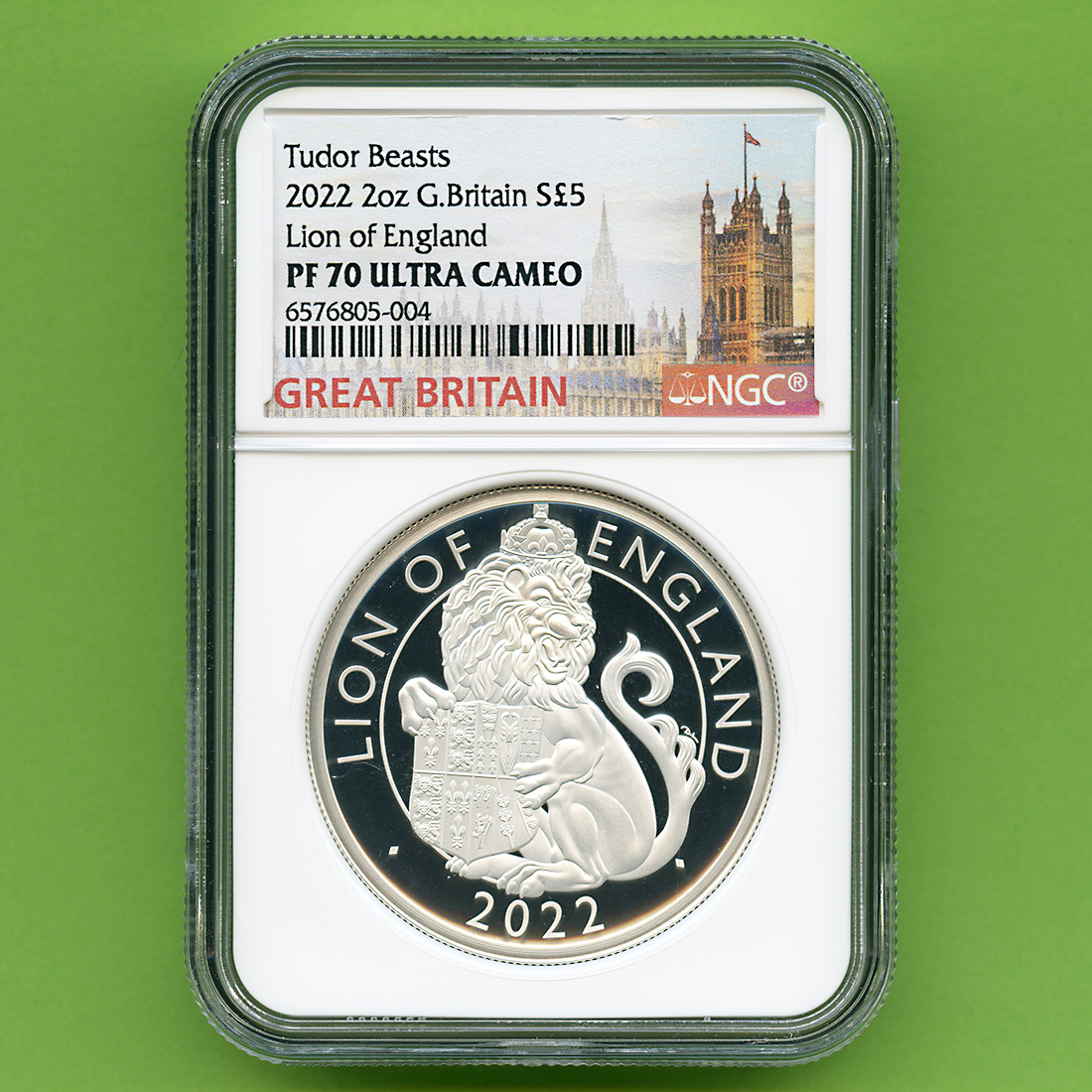 直販直送　　イギリス　Tudor　Beasts　ライオン　2022年　５￡NGC　MS