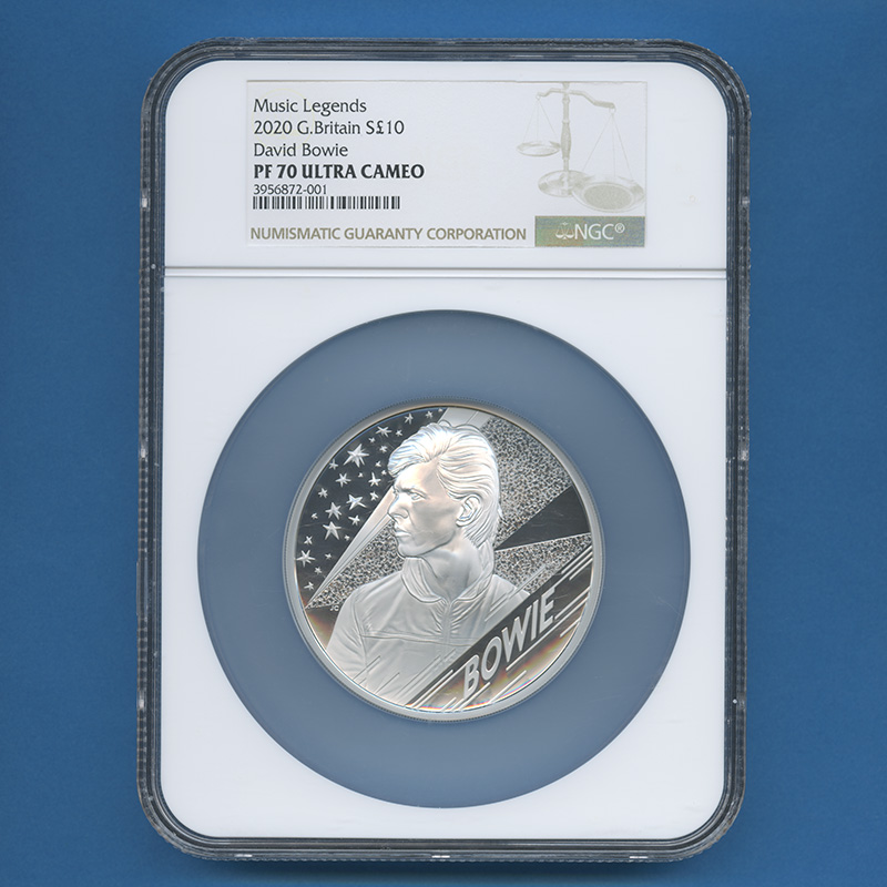 コイン 銀貨 デビッド・ボウイ 英国 10ポンド 5oz NGC PF70UC