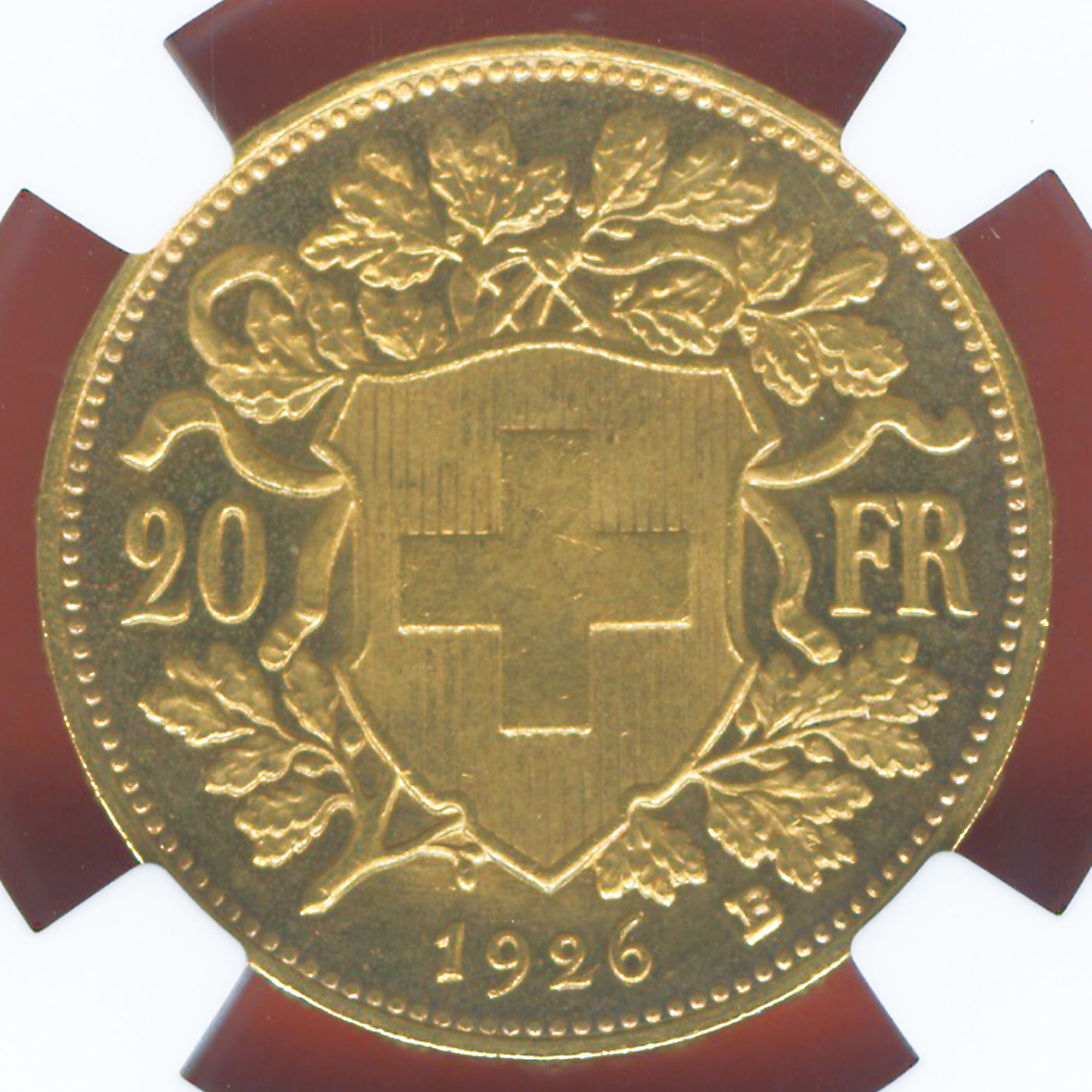 スイス 20フラン金貨 アルプスの少女ブレネリ - 旧貨幣/金貨/銀貨/記念硬貨