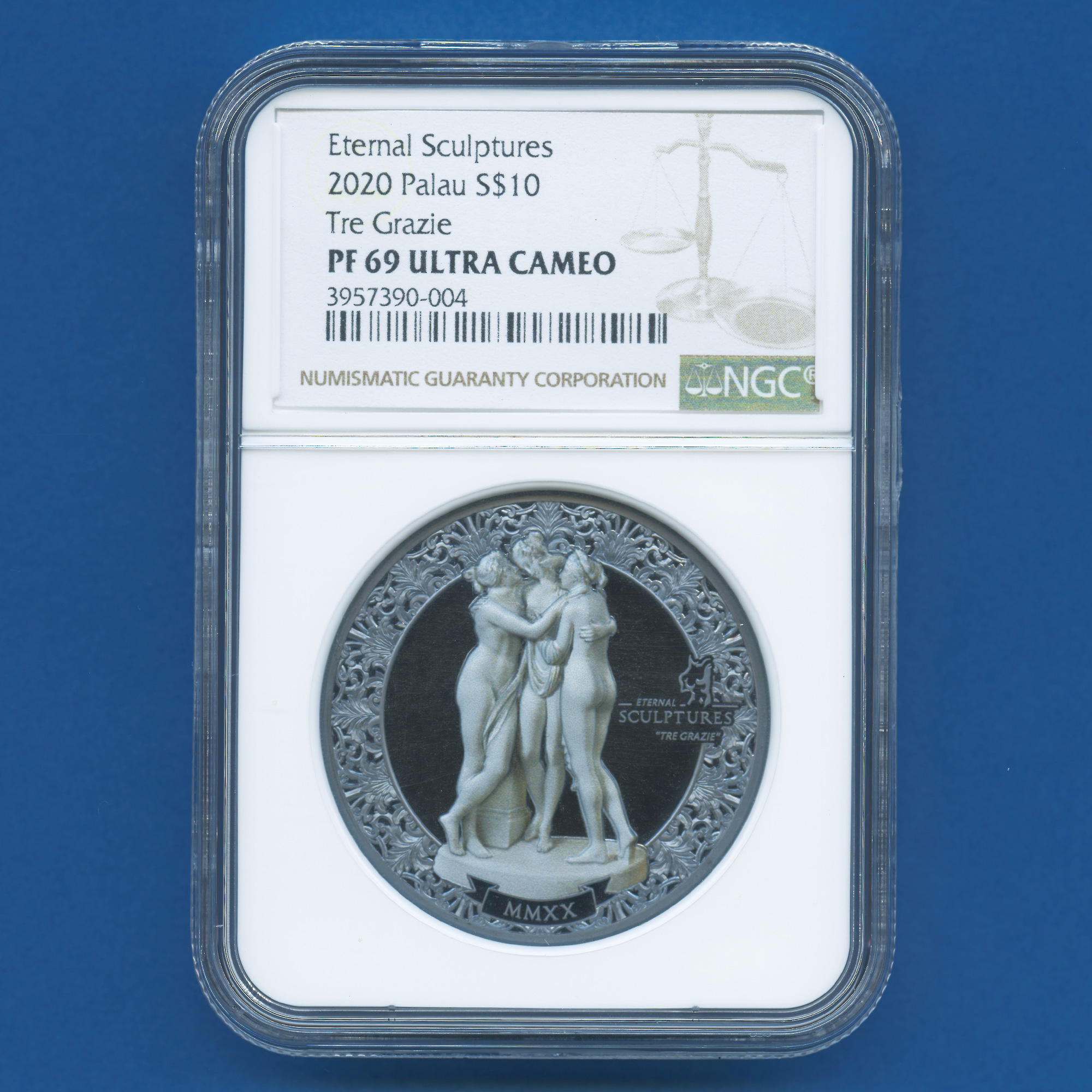 2016年 パラオ 天使 キューピッド 10ドル 2オンス 銀貨 永遠の彫刻-