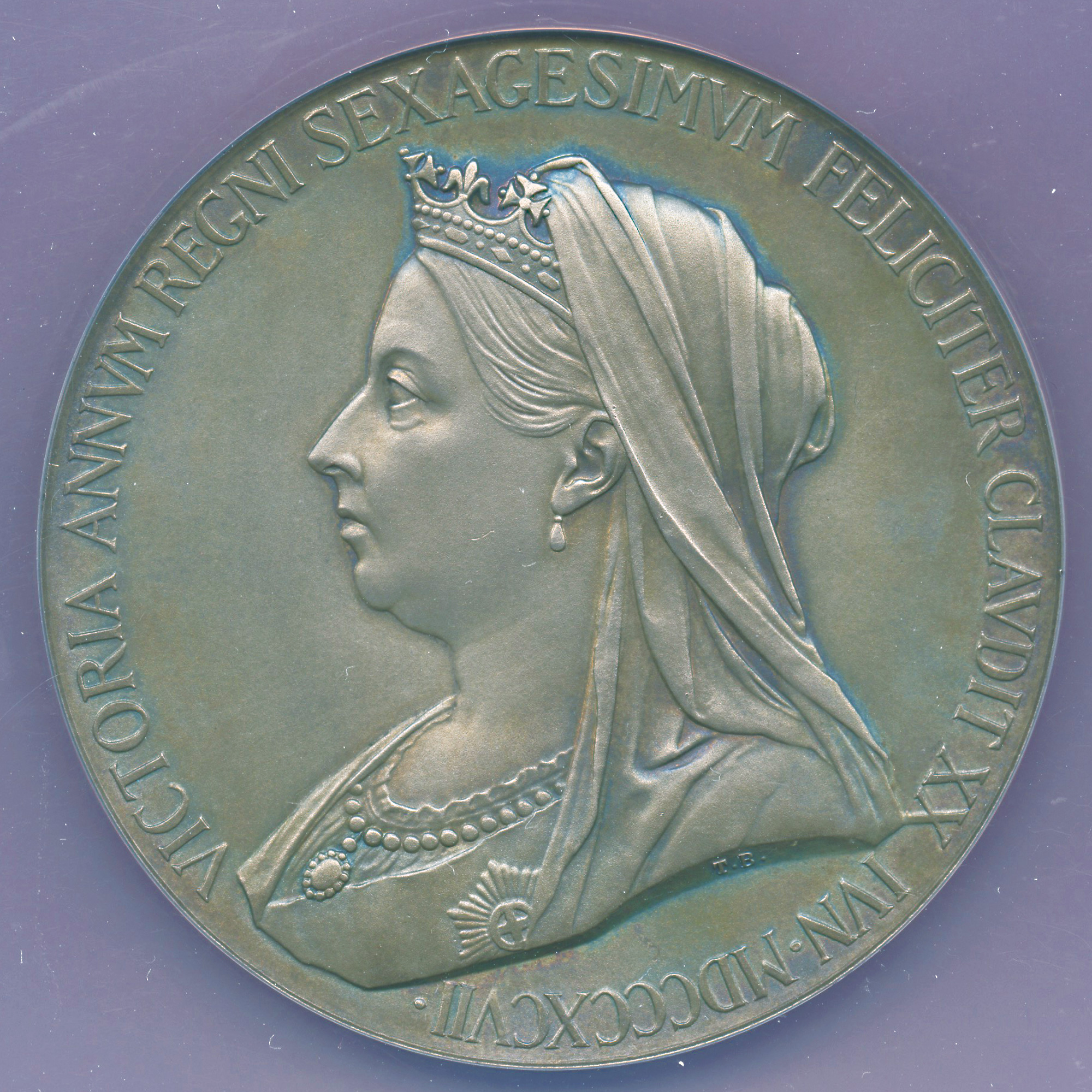 全コイン :: アンティーク :: (返却)イギリス シルバーメダル(大型タイプ) ヴィクトリア戴冠60年 ヴィクトリア女王 1897 最高鑑定  MS66 - アンティークコイン